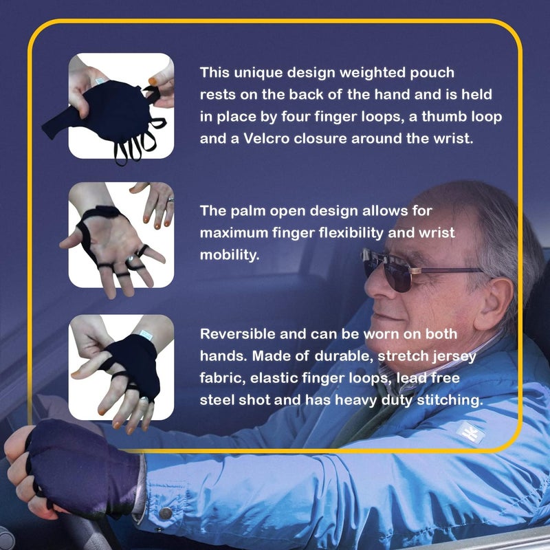 HandiThings ®: Hand Weight - Proudly Hand Made in the USA! (WORKS FOR RIGHT OR LEFT HAND) Beneficial for Tremor Control, Fine Motor Skill Activities, Improved Hand/Wrist Mobility, Writing Stability & Strengthening. (PLEASE SEE SIZING CHART AND MEASURE HAND PROPERLY BEFORE ORDERING) - Image 5